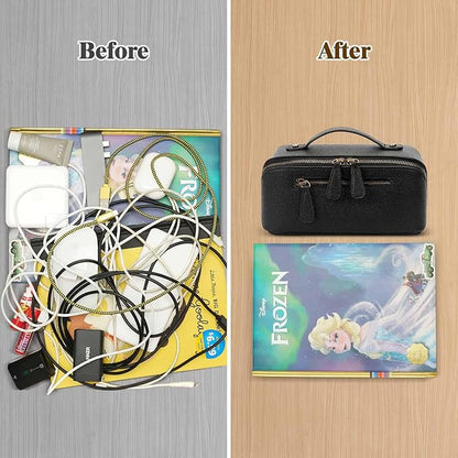 Electronic Organizer Accessory Tech Pouch Water Resistant Travel Bag for MacBook Charger, Cables, Power Bank, Hard Drive, Cords Storage，with Removable Card Slots for Memory Card(black)