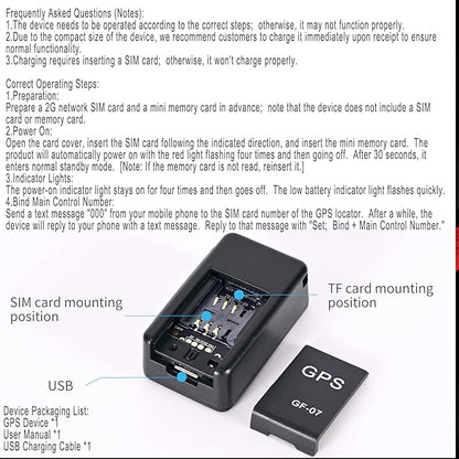 Mini GPS Tracker for Vehicles No Monthly Fee - Real-time Wireless Hidden GPS Trackers Device for Car with Smart Phone app