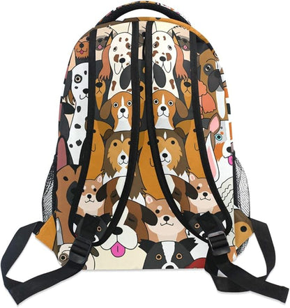 ALAZA Cute Doodle Dog Print Animal Large Backpack for Kids Boys Girl School Personalized Laptop iPad Tablet Travel School Bag with Multiple Pockets