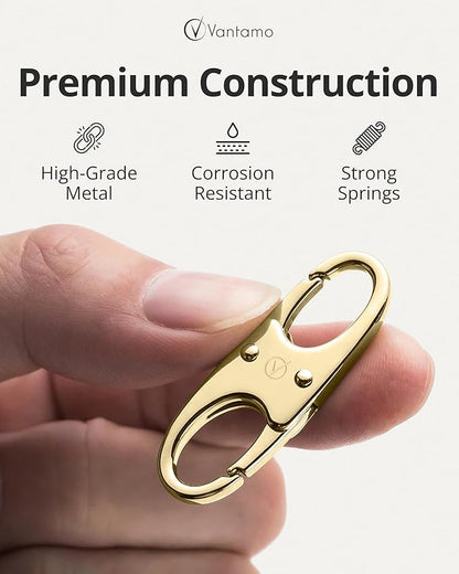 Vantamo Premium 4 Zipper Clips Anti Theft for Backpack, Luggage & Purse, Pull Replacement Zipper Locks, Purse Clip for Travel
