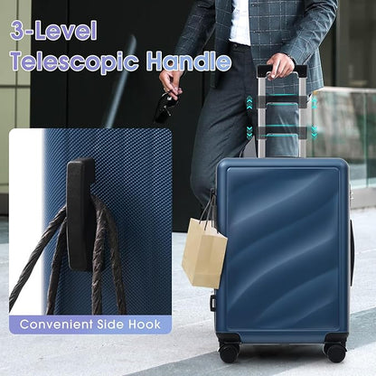 Merax Luggage Set 3 Piece, Lightweight Durable ABS Suitcases with Spinner Wheels and TSA Lock, Carry-on & Checked Travel Luggage