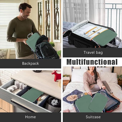 4 Set Compression Packing Cubes Travel - Travel Accessories Expandable Packing Organizers for Carry On - Essentials Luggage Bags - Green