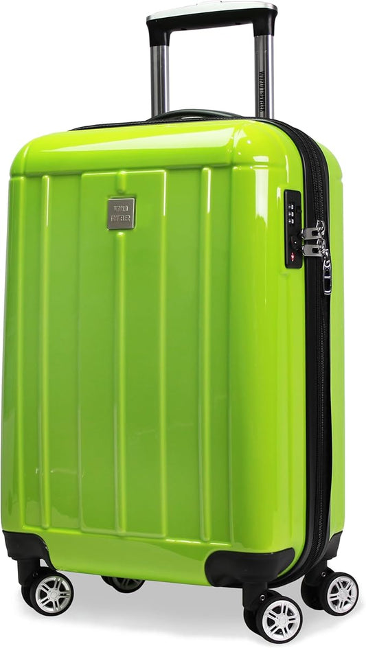 World Traveler Contour 20-Inch Carry-On Polycarbonate Hardside Expandable Spinner Luggage with TSA Lock - Apple Green