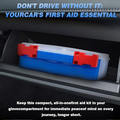 300 Piece Professional First Aid Kit, Multi-Function Portable Medical Kit for Home, Car, Travel, Camping, Worksite, Outdoor, Business & Sports (Navy Blue)