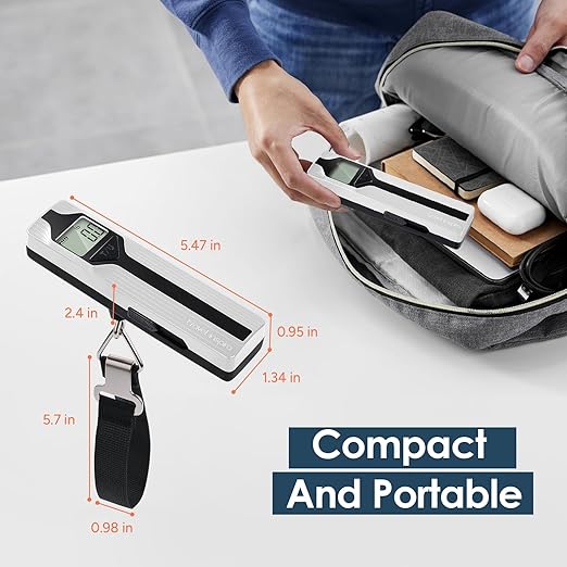 Battery-Free Luggage Scale, Travel Essentials, Portable Handheld Suitcase Weight Scale for for Travel Accessories, 110lbs/50kg