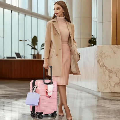 KYME Carry On Luggage 22x14x9 Airline Approved Expandable Hardshell 20 Inch Suitcase with TSA Lock Carry On Suitcase with Wheels Small Travel Rolling Luggage with Cup Holder for Women