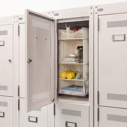 StorageWorks 3-Shelf Hanging Closet Organizer, Adjustable Hanging Closet Organizers and Storage, 12 ¾”W x 12 ¾”D x 32”H, White & Ivory