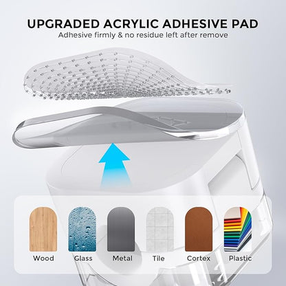 AhaStyle Magnetic Cable Organizer [1s Lock] 6 Pack Cord Holders Clips Strong Adhesive Cord Keeper [Smooth Adjustable] Hide Wire Cord Organizer for Nightstand Kitchen Car Office (White)