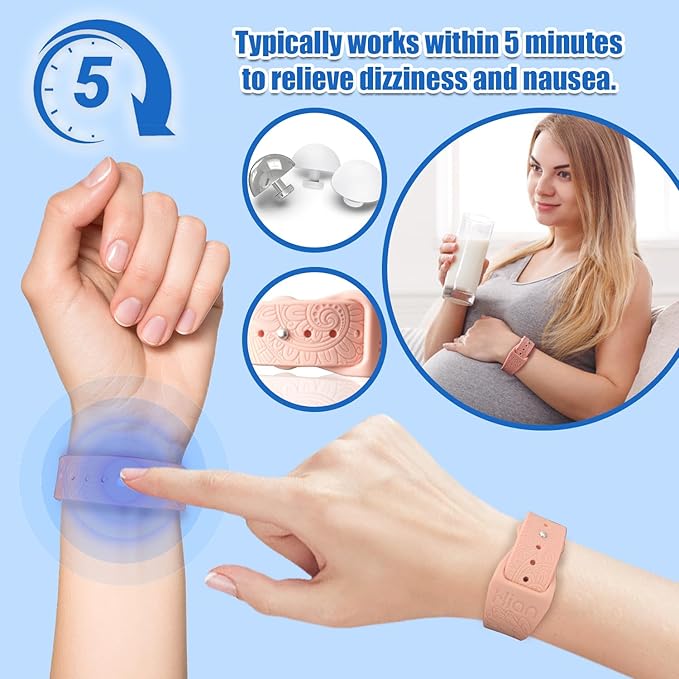 Motion Sickness Bracelets Sea Sickness Wristbands for Motion Sickness / Morning Sickness /Pregnancy Nausea Anti Nausea Wristband Acupressure Nausea Bands Motion Sickness Bands（3Pairs-Black+Bule+Pink）