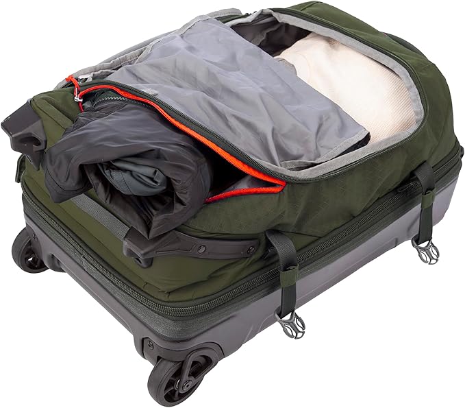 Eddie Bauer Expedition Rolling Duffel Bag with Wheels | Travel | Carry-On | Luggage | Rugged | Durable - Dark Thyme, 22"