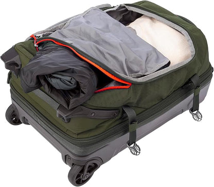Eddie Bauer Expedition Rolling Duffel Bag with Wheels | Travel | Carry-On | Luggage | Rugged | Durable - Dark Thyme, 22"