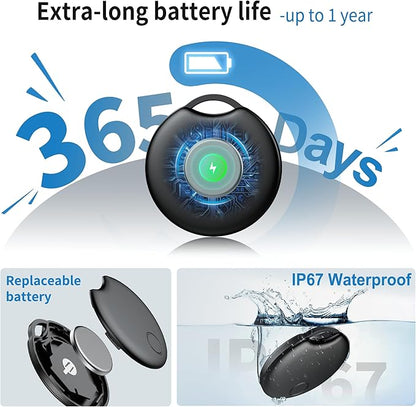 Air Tracker Tags-4 Pack for Android, Bluetooth Tracker Works with Google’s Find Hub | Android Only | Replaceable Battery | Water- Resistance | Item Finder for Luggage, Wallet, Key,Suitcases