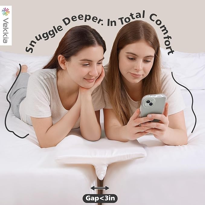 Vekkia 80" x 12" Extra‑Wide Split King Gap Filler for Adjustable Bed, Twin to King Bed Converter, High‑Density Foam, Washable Cover, Fills Up to 3″ Gap