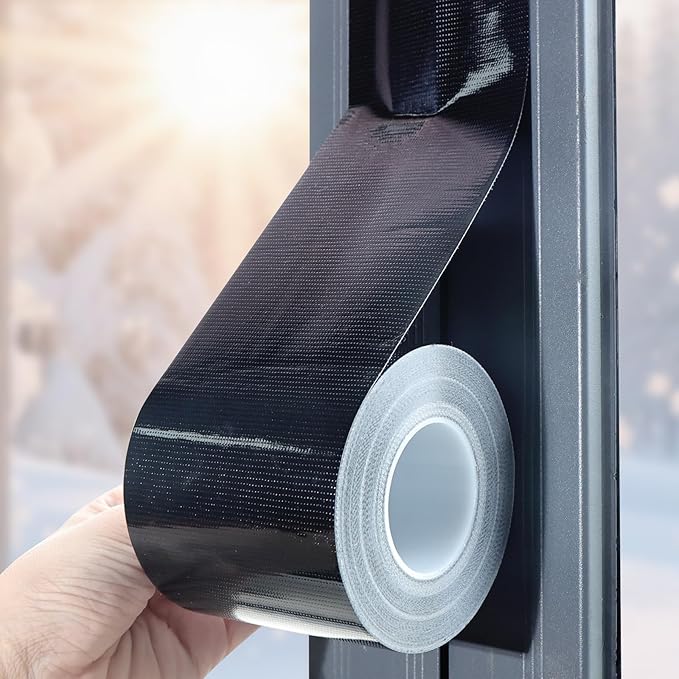 Birllaid Black Window Weather Sealing Tape, Window Insulation Air Conditioner Seal Tape, 3 Inch x 65 FT Waterproof Blocker for Cold Heat Air, Windproof, No Residue Strong adheisve