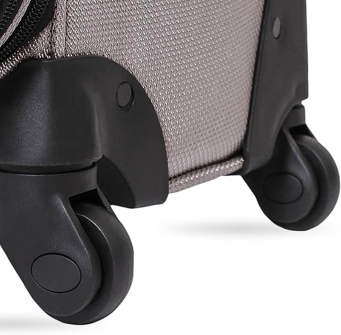 SwissGear Sion Softside Expandable Luggage – Carry-On Suitcase with 360 Degree Wheels & Retractable Handle – 21 Inch, Perfect for 1-3 Night Trips – Pewter