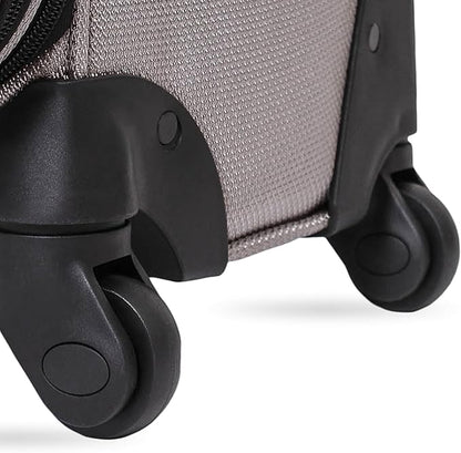 SwissGear Sion Softside Expandable Luggage – Carry-On Suitcase with 360 Degree Wheels & Retractable Handle – 21 Inch, Perfect for 1-3 Night Trips – Pewter