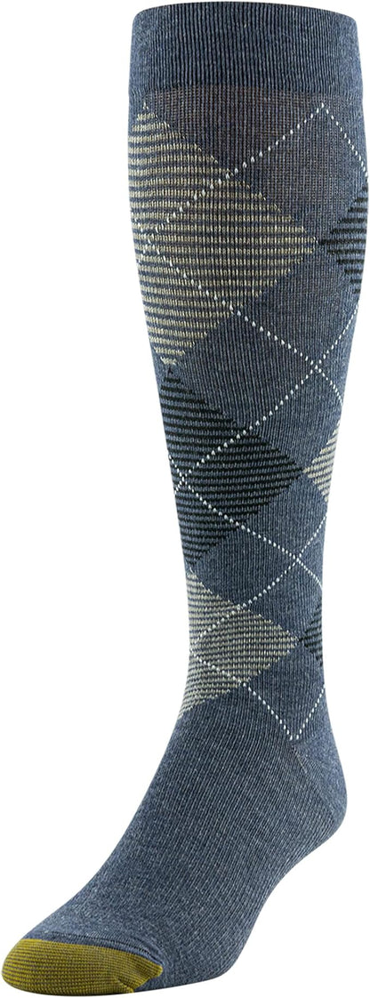 GOLDTOE Men's Mild Compression Over The Calf Socks, Multipairs