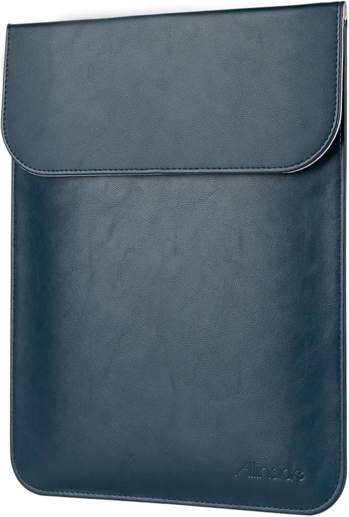 Allinside 13-13.3 inch Laptop Sleeve Case for MacBook Pro 14 2021-2024/MacBook Air 13 2010-2017/MacBook Pro 13 2010-2015, Waterproof PU Leather Laptop Sleeve Bag Protective Vertical Case Cover, Blue