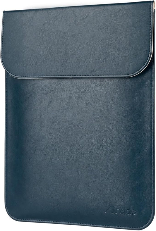 Allinside 13 inch Laptop Sleeve Case for MacBook Air 13 2018-2025/MacBook Pro 13 2016-2022, Waterproof PU Leather Laptop Sleeve Bag Protective Vertical Case Cover, Blue