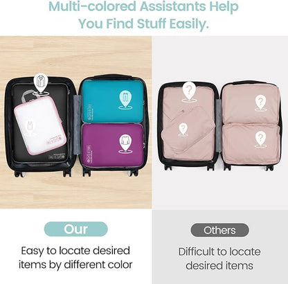 Cambond Compression Packing Cubes for Travel Women - Expandable Travel Bags Luggage Organizers Travel Essentials Compression Cubes for Travel Carry on Suitcases Organizer