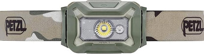 PETZL, Aria 1 Headlamp Camo, Compact headlamp Ideal for Hunting and Fishing. White, red, Green, or Blue Lighting to Preserve Night Vision and Provide Stealth. 350 lumens