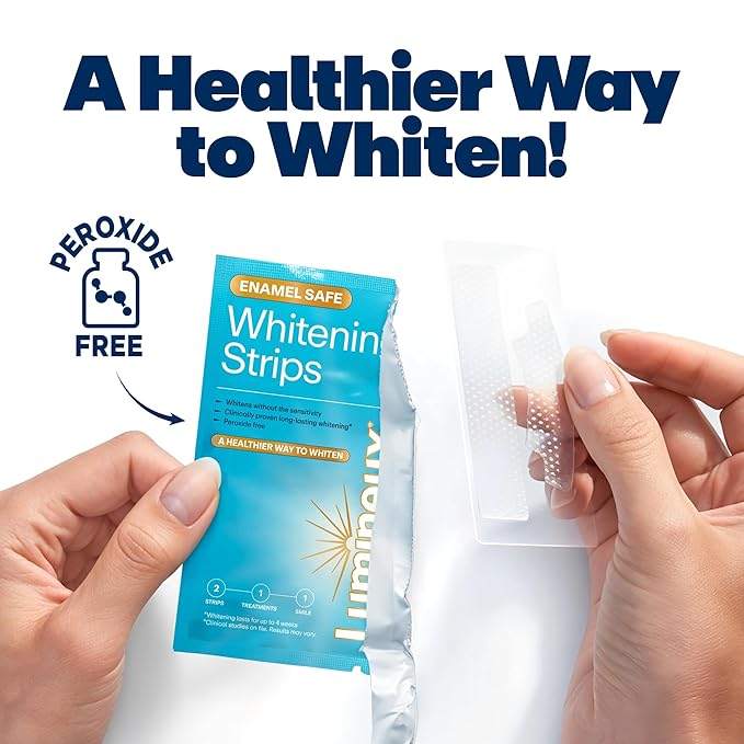 Lumineux Teeth Whitening Strips - 21 Treatments - Peroxide Free - Enamel Safe for Whiter Teeth - Whitening Without The Sensitivity - Dentist Formulated - Sensitivity