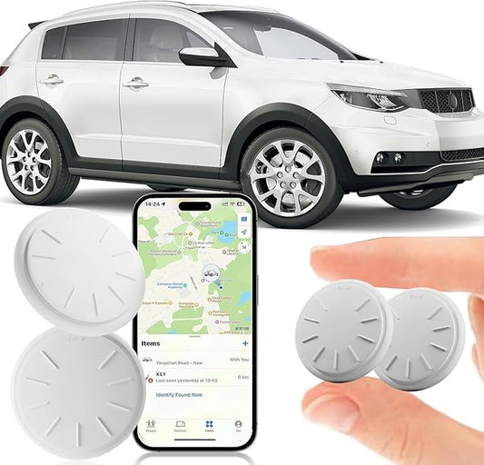 Car GPS Tracking Device for Vehicles, Cars etc,2 PCS Real Time Mini Hidden Car Tracker with Waterproof Case, Work with Find My (iOS Only), No Monthly Fee