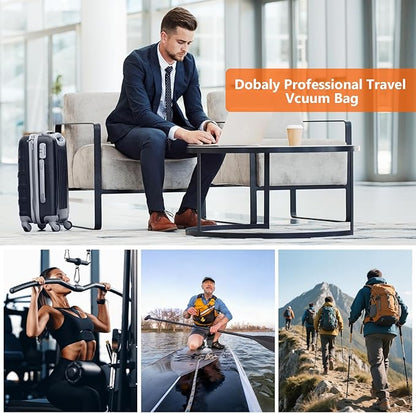 Dobaly 33L Professional Vacuum Bags for Travel with Wireless Pump, IP67 Waterproof Reusable Vacuum Compression Bags for Suitcases and Backpack Space Saver Vacuum Bags for Cloth (1PC+Pump)
