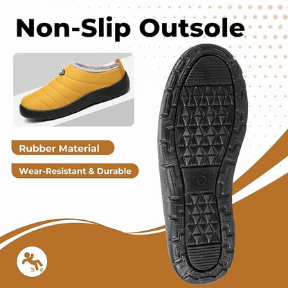 Mishansha Mens Womens House Slippers Warm Fur Lined Winter House Shoes Slip on Cozy Indoor Outdoor Slipper