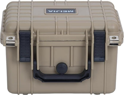 MEIJIA Portable All Weather IP67 Waterproof Camera Case,hard case with Customizable Fit Foam,Fit Use of Drones,Camera,Equipments,10.62 x9.68x6.87inches(Desert Tan)