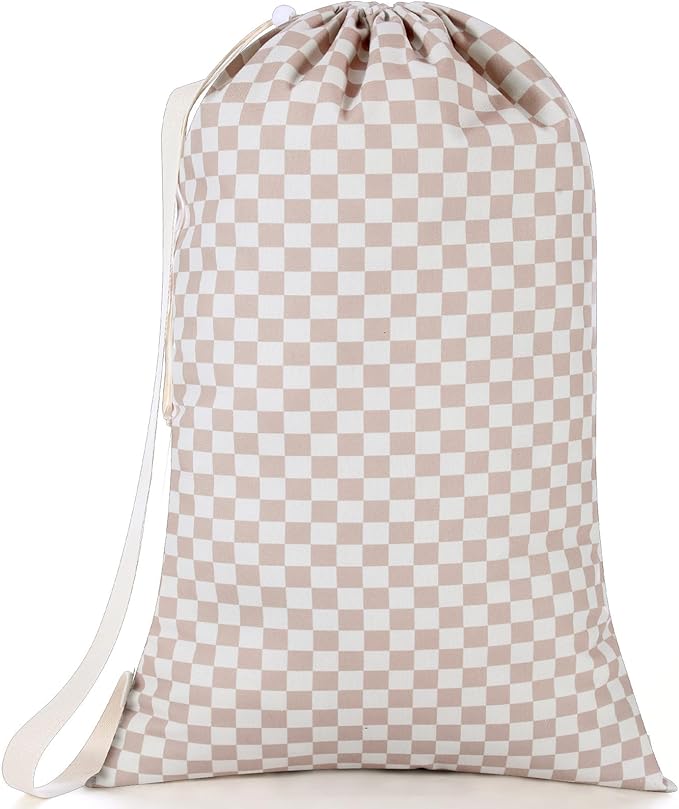 Large Laundry Bag 29" x 18" Double Layer Thickened Clothes Bag with Liner, Drawstring Closure Adjustable Strap, Machine Washable Laundry Sack for College Dorm Travel Apartment Camping