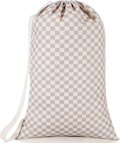 Large Laundry Bag 29" x 18" Double Layer Thickened Clothes Bag with Liner, Drawstring Closure Adjustable Strap, Machine Washable Laundry Sack for College Dorm Travel Apartment Camping
