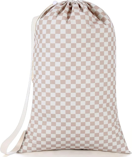 Large Laundry Bag 29" x 18" Double Layer Thickened Clothes Bag with Liner, Drawstring Closure Adjustable Strap, Machine Washable Laundry Sack for College Dorm Travel Apartment Camping