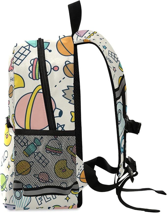 Cute Space Universe Kid's Toddler Backpack for Boys Girls Preschool Nursery with Safety Leash (01147)