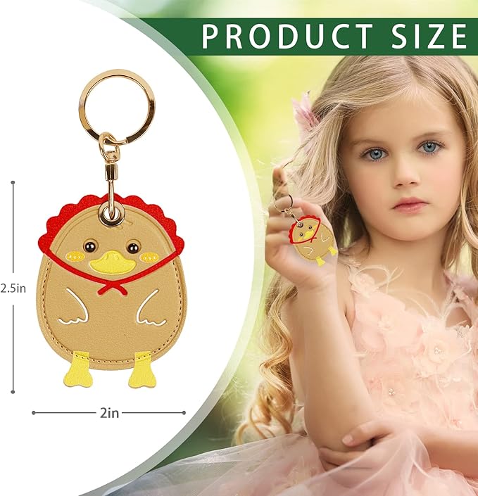 Leather Keychain Case Holder Compatible with Apple AirTag, GPS Airtag Keychain Finder Tracker with Key Ring, Anti-Scratch Protective Air Tag Cover