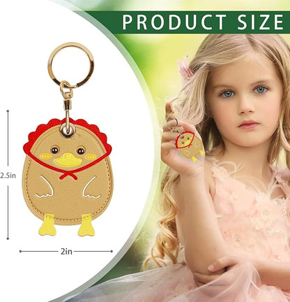 Leather Keychain Case Holder Compatible with Apple AirTag, GPS Airtag Keychain Finder Tracker with Key Ring, Anti-Scratch Protective Air Tag Cover