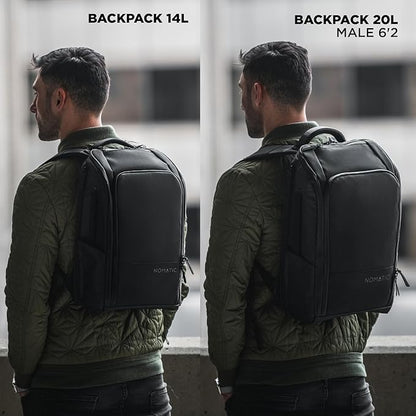 NOMATIC 20L Backpack- Carry On Backpack and Water Resistant Laptop Bag - Carry On or Business Backpack for Men and Women (Black)