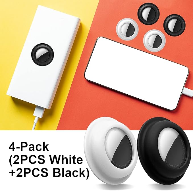 Aimtel Case Compatible with Apple AirTag Sticker,4 Pack AirTag Fabric Mount Adhesive Air Tag Secure Holder for Tv Remote/Luggage/Purses/Jackets/Backpacks/Laptop/Car Air Tags Cover