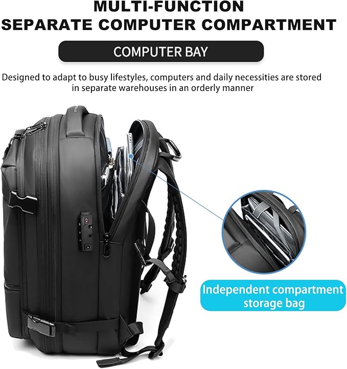 Airback Air Vacuum Vacpack Backpack for Travel with Pump (Black)