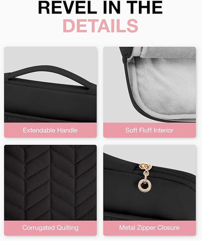 BAGSMART 13-14 inch Laptop Sleeve with Handle, Puffy Padded Case Accessories Bag, MacBook Fitted Air Pro 13.3 14 inch, Computer Dell,HP, Black