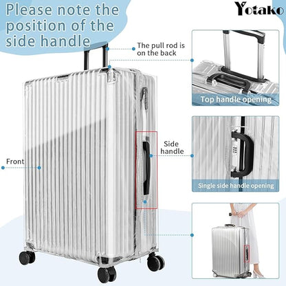Yotako Upgraded Zippered Clear PVC Suitcase Cover, 26 Inch Luggage Covers for Suitcase Luggage Protector Cover 26''