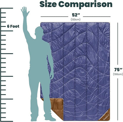 Rumpl Backcountry Puffy Blanket, Ultra-Portable and Lightweight Adventure Blanket, 1-Person (52x75 inches), Trace Valley Marionberry