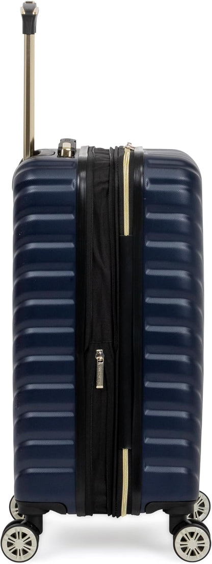 Kenneth Cole REACTION Madison Square Lightweight Hardside Chevron Expandable Spinner Luggage, Navy, 20-Inch Carry On