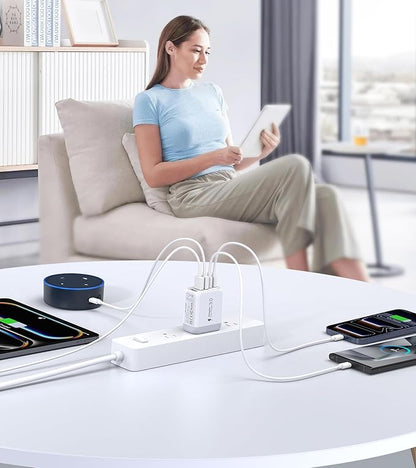 60W USB C Wall Charger Block, 2Pack 5-Port C Charger Fast Charging Block Dual PD Power Adapter&QC 3.0 Wall Plug Multiport Type C Charging Cube Brick for iPhone 12/13/14/15/16/17 Pro Max, iPad,Samsung