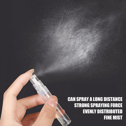 Fandamei 60PCS 5ml Mini Spray Bottle, Mini Clear Plastic Spray Bottle Empty, Fine Mist Refillable Mini Perfume Bottle, Perfume Atomizer, Small Empty Sample Containers, Plastic Portable Travel Bottle