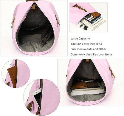 KL928 Canvas Vintage Backpack – Large Casual Daypack Outdoor Travel Rucksack Hiking Backpacks for Men Women