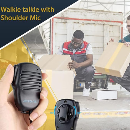 Retevis RT86 Professional 2 Way Radio Long Range,High Power Walkie Talkies for Adult with Shoulder Mic,Heavy Duty Two Way Radios Rechargeable,2600mAh,USB,Handheld Emergency Radio for Warehouse(4 Pack)
