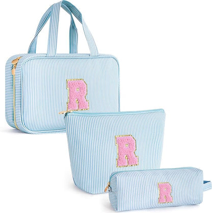 Gifts for Women,Makeup Bag Toiletry Make Up Bag Pouch Personalized Cosmetics Organizer Bag Gift for Wife Friend - Birthday Gifts for Sister Daughter - Blue R