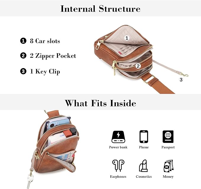 INICAT RFID Blocking Sling Bag,Anti Theft Crossbody Bags for Women,Travel Gifts Cross Body Purses Vegan Leather