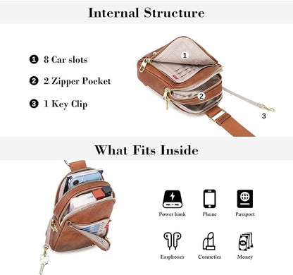 INICAT RFID Blocking Sling Bag,Anti Theft Crossbody Bags for Women,Travel Gifts Cross Body Purses Vegan Leather